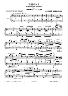 España: For piano by Emmanuel Chabrier