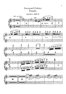 España: Flute I-II and flute piccolo parts by Emmanuel Chabrier