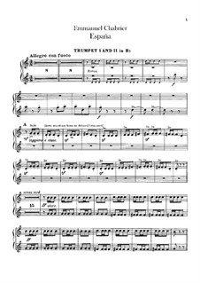 España: Trumpets I-II and Cornets I-II parts by Emmanuel Chabrier