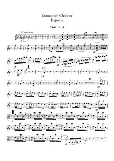 España: Violin II part by Emmanuel Chabrier