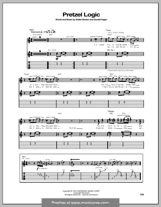 Pretzel Logic (Steely Dan): For guitar with tab by Donald Fagen, Walter Becker