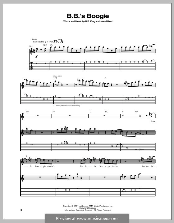 B.B.'s Boogie: For guitar with tab by Jules Bihari