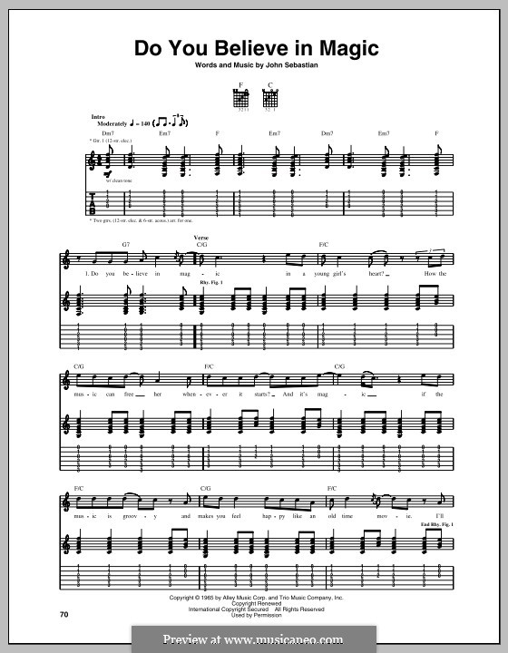 Do You Believe In Magic (The Lovin' Spoonful): For guitar with tab by John B. Sebastian