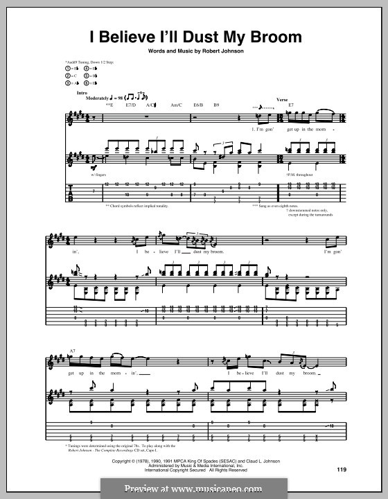 I Believe I'll Dust My Broom: For guitar with tab by Robert Leroy Johnson