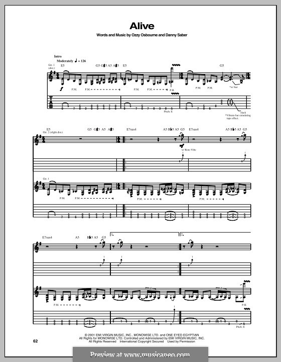 Alive: For guitar with tab by Danny Saber