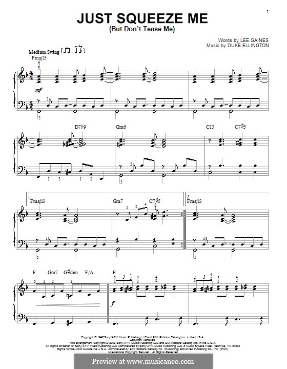 Just Squeeze Me (But Don't Tease Me): For piano by Lee Gaines