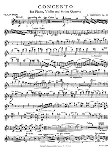 Concerto for Piano, Violin and String Quartet, Op.21: Parts by Ernest Chausson