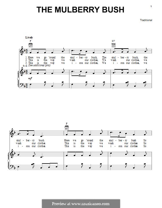 The Mulberry Bush: For voice and piano (or guitar) by folklore