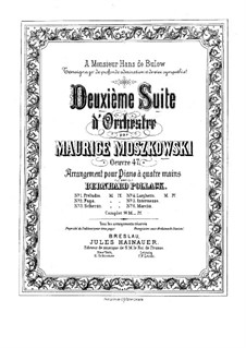 Suite for Orchestra No.2, Op.47: For piano four hands by Moritz Moszkowski