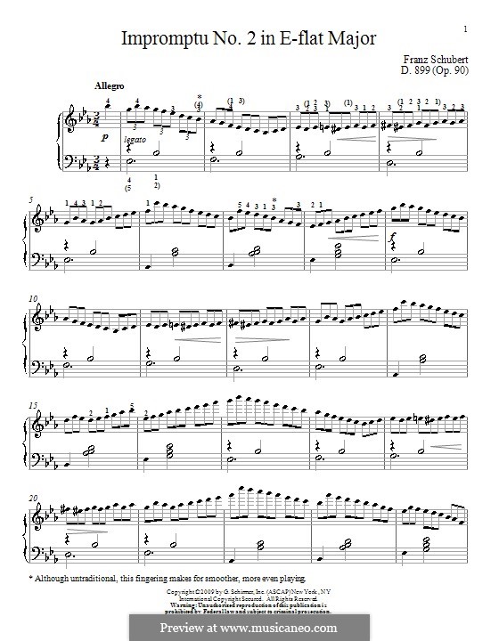 Four Impromptus for Piano, D.899 Op.90: Impromptu No.2 by Franz Schubert
