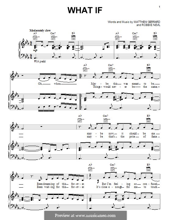 What If (The Cheetah Girls): For voice and piano (or guitar) by Matthew Gerrard, Robbie Nevil