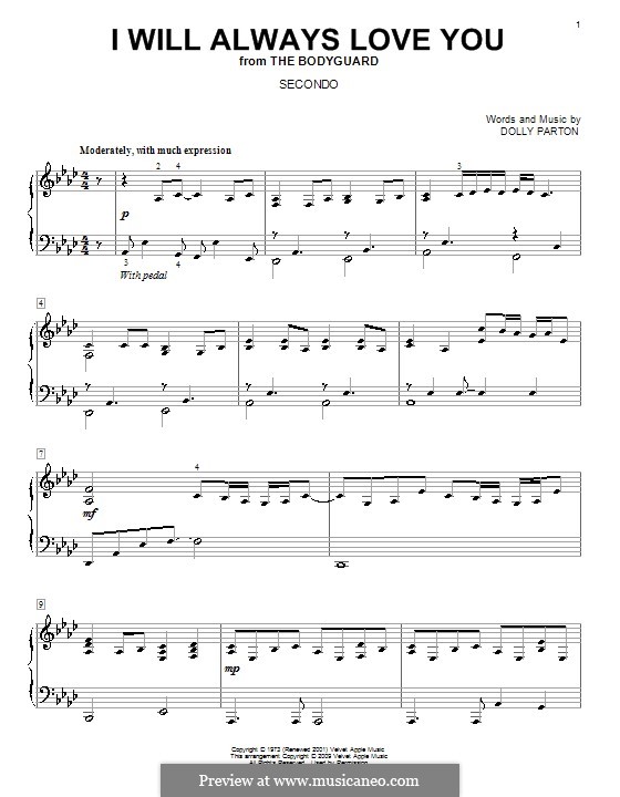 Piano version: For four hands by Dolly Parton