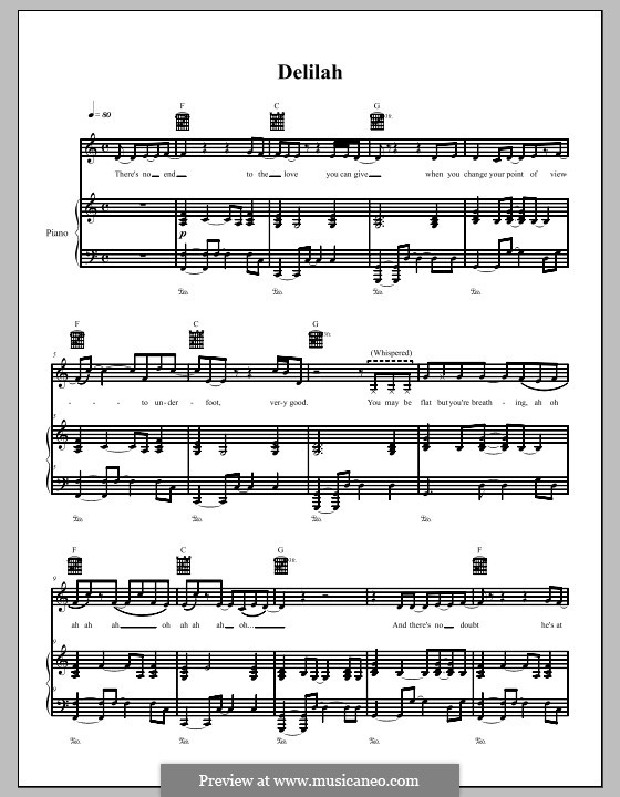 Delilah: For voice and piano (or guitar) by The Dresden Dolls