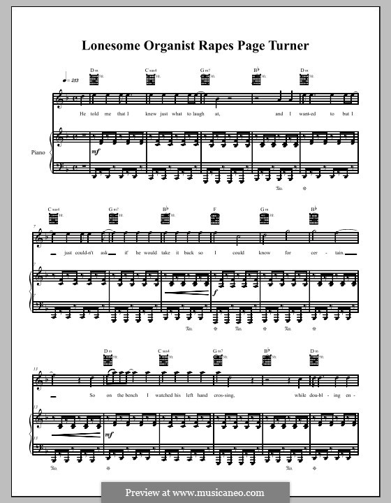 Lonesome Organist Rapes Page Turner: For voice and piano (or guitar) by The Dresden Dolls