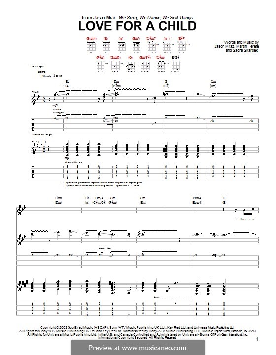 Love for a Child: For guitar with tab by Martin Terefe, Sacha Skarbek