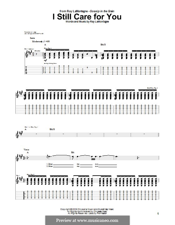 I Still Care for You: For guitar with tab by Ray LaMontagne