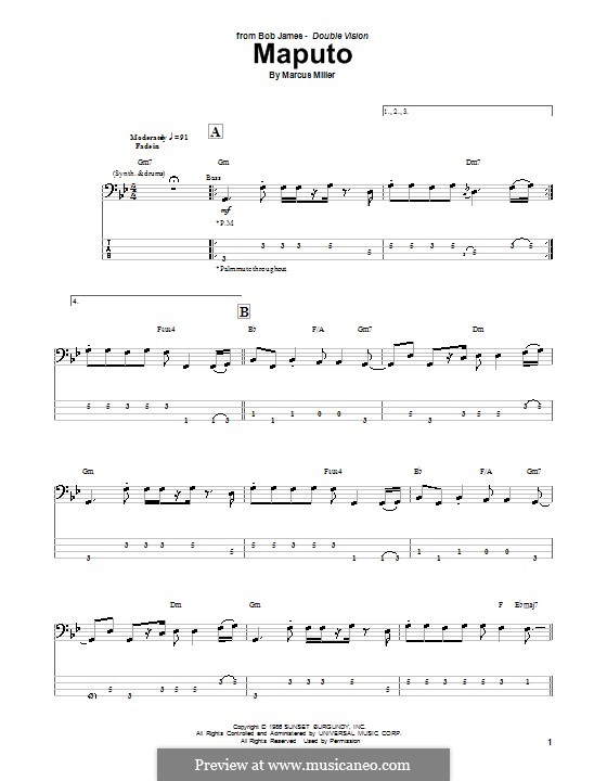 Maputo: For bass guitar with tab by Marcus Miller