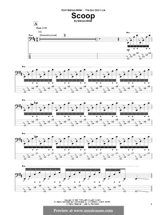 Scoop: For bass guitar with tab by Marcus Miller