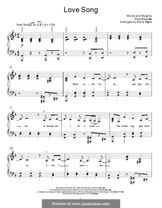 Love Song: For easy piano by Sara Bareilles
