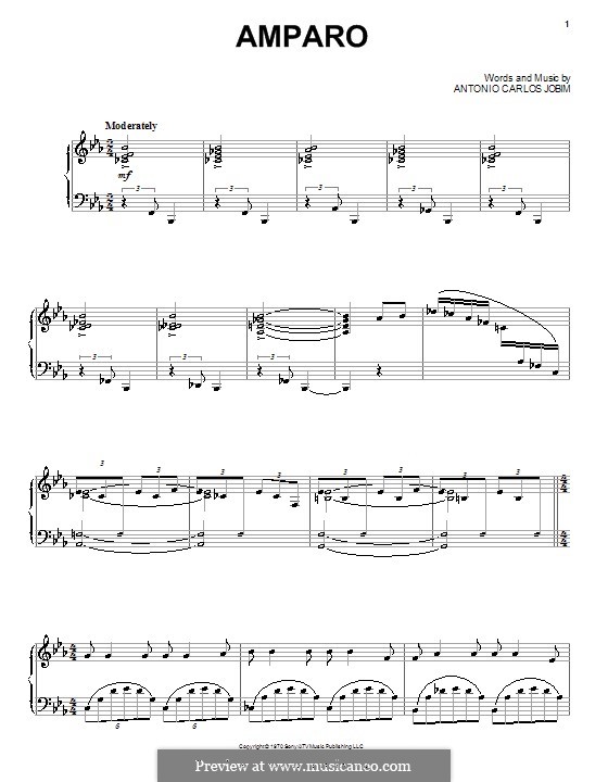 Amparo: For voice and piano (or guitar) by Antonio Carlos Jobim