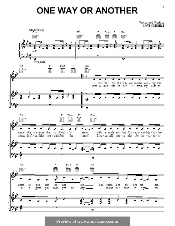 One Way or Another: For voice and piano (or guitar) by Kate Voegele