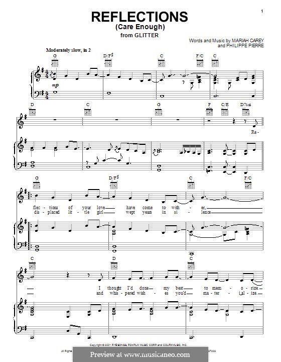 Reflections (Care Enough): For voice and piano (or guitar) by Philippe Pierre