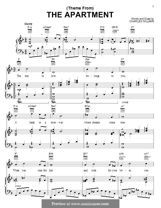 (Theme From) The Apartment (Ferrante & Teicher) by C.L. Williams on