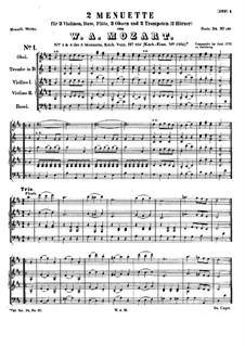 Two Minuets for Orchestra, K.164: Two Minuets for Orchestra by Wolfgang Amadeus Mozart