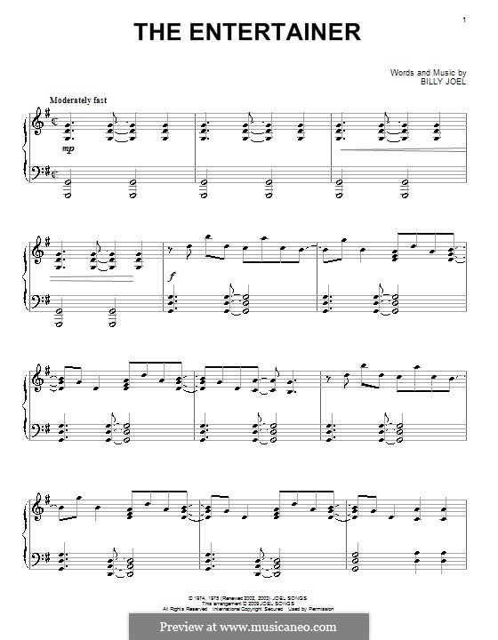 The Entertainer: For piano by Billy Joel