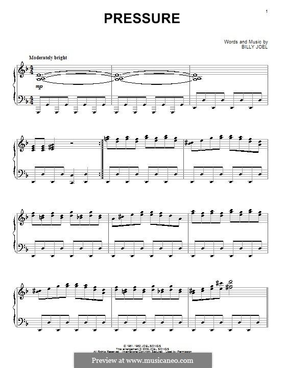 Pressure: For piano by Billy Joel