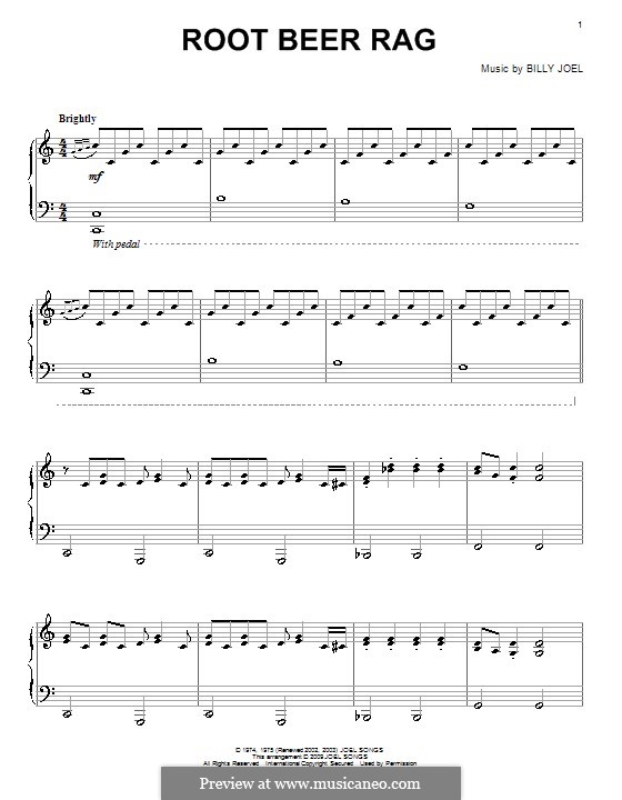 Root Beer Rag: For piano by Billy Joel