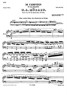 Thirty-Six Cadenzas, K.624: Thirty-Six Cadenzas by Wolfgang Amadeus Mozart