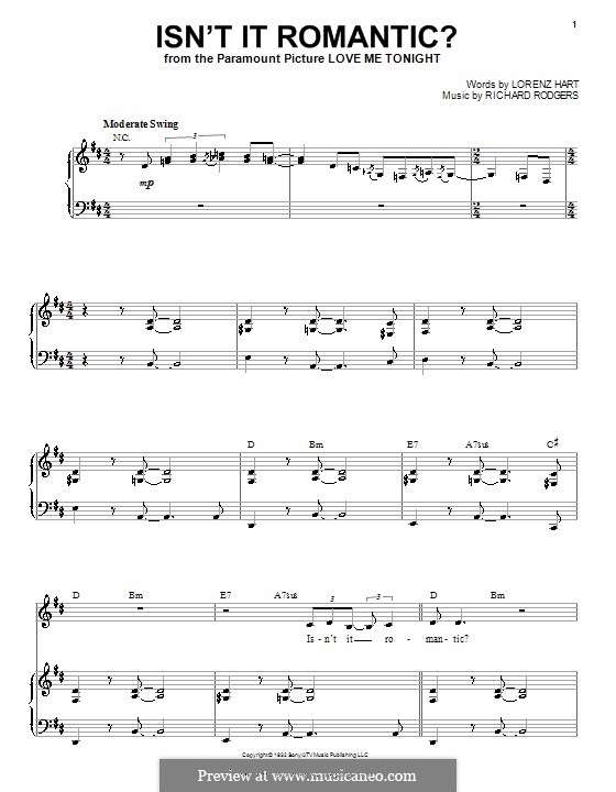 Isn't it Romantic?: For voice and piano (or guitar) by Richard Rodgers