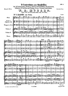 Nine Contredanses or Quadrilles, K.510: Nine Contredanses or Quadrilles by Wolfgang Amadeus Mozart