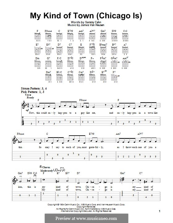 My Kind of Town (Chicago Is) by J.V. Heusen - sheet music on MusicaNeo