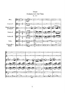 Andante for Flute and Orchestra in C Major, K.315: Full score by Wolfgang Amadeus Mozart