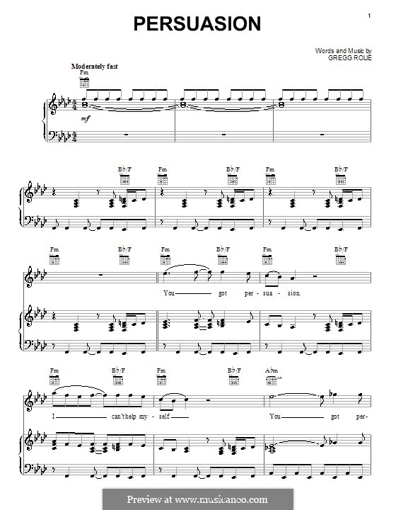 Persuasion (Santana): For voice and piano (or guitar) by Gregg Rolie