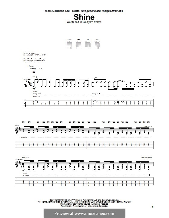 Shine (Collective Soul): For guitar with tab by Ed Roland