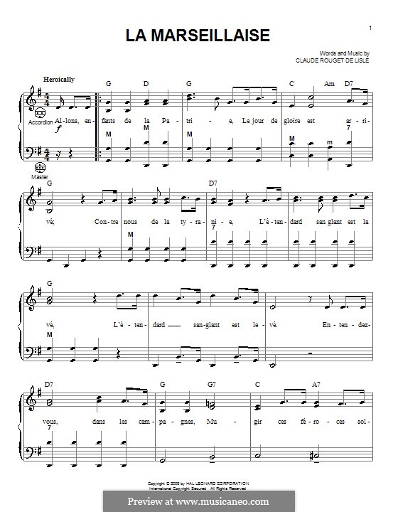 Marseilles Hymn: For accordion by Claude Joseph Rouget de Lisle