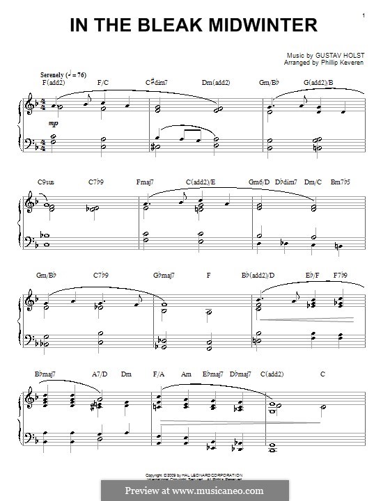 Piano version: Jazz version by Gustav Holst