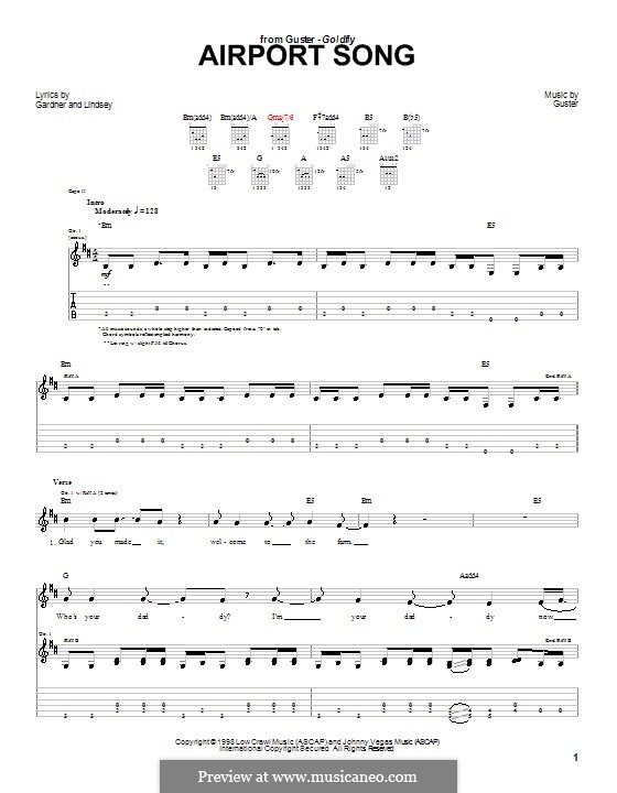 Cover page of Airport Song by Guster arranged by A.S. Gardner, sheet music available on MusicaNeo