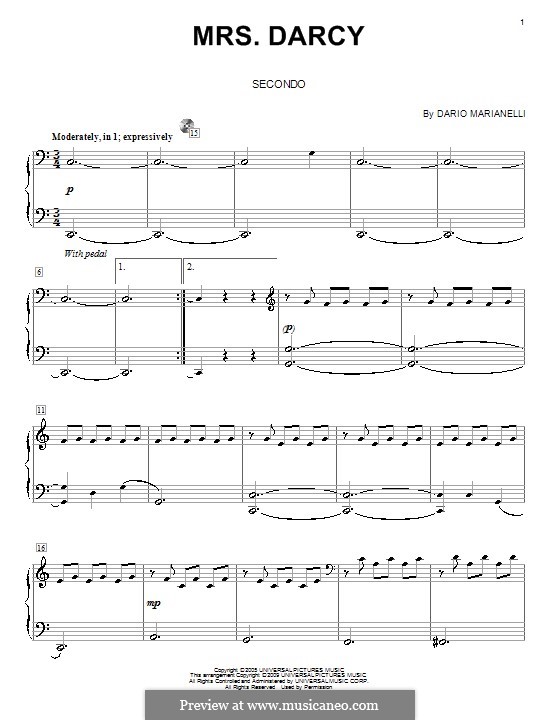 mrs darcy by d marianelli sheet music on musicaneo dario marinelli sheet music