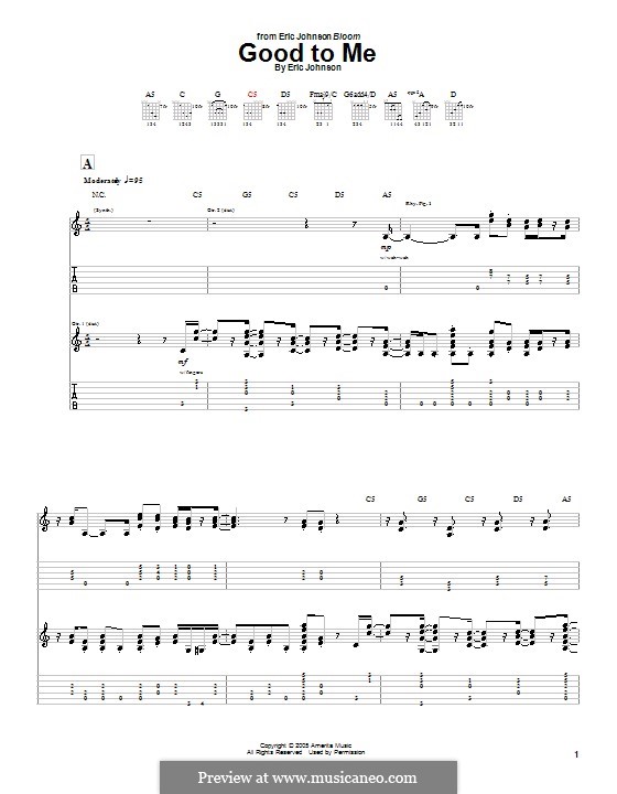 Good To Me: For guitar with tab by Eric Johnson