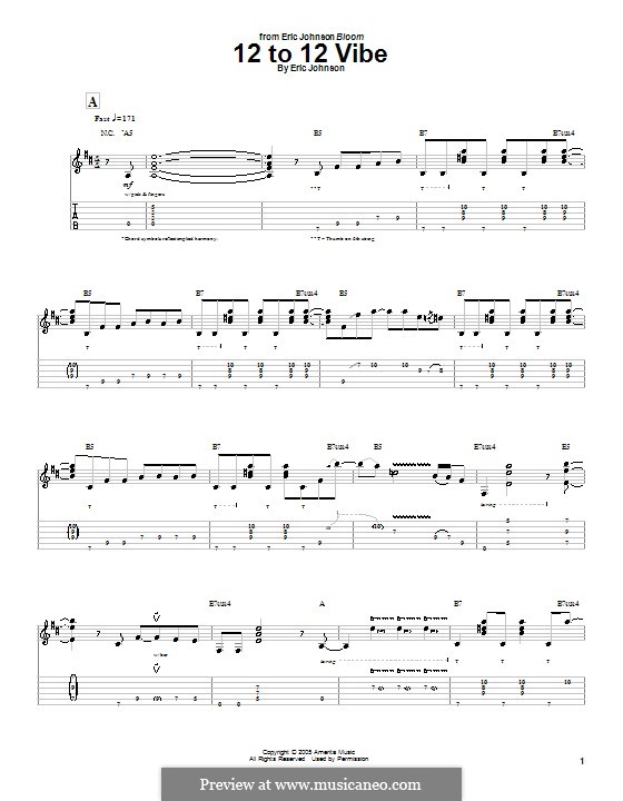 12 to 12 Vibe: For guitar with tab by Eric Johnson