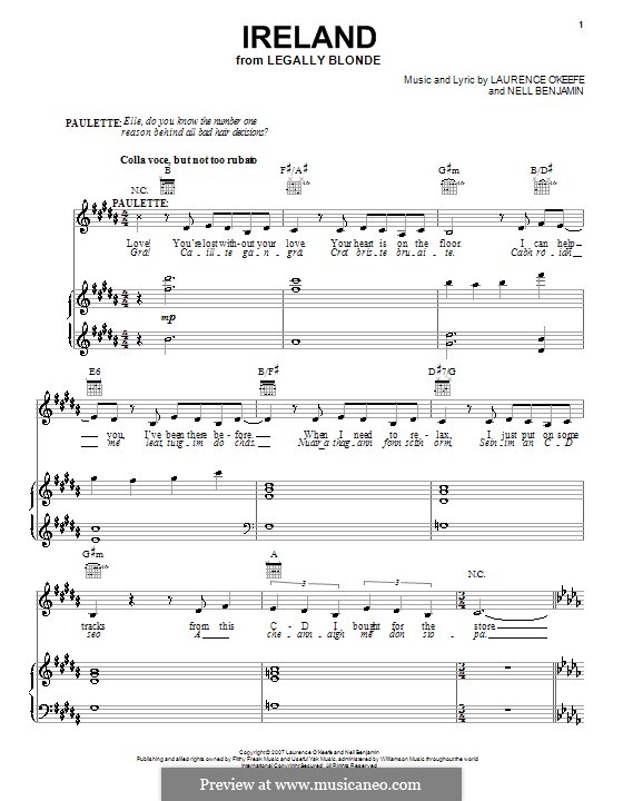 Ireland (Legally Blonde The Musical) by L. O'Keefe, N. Benjamin on