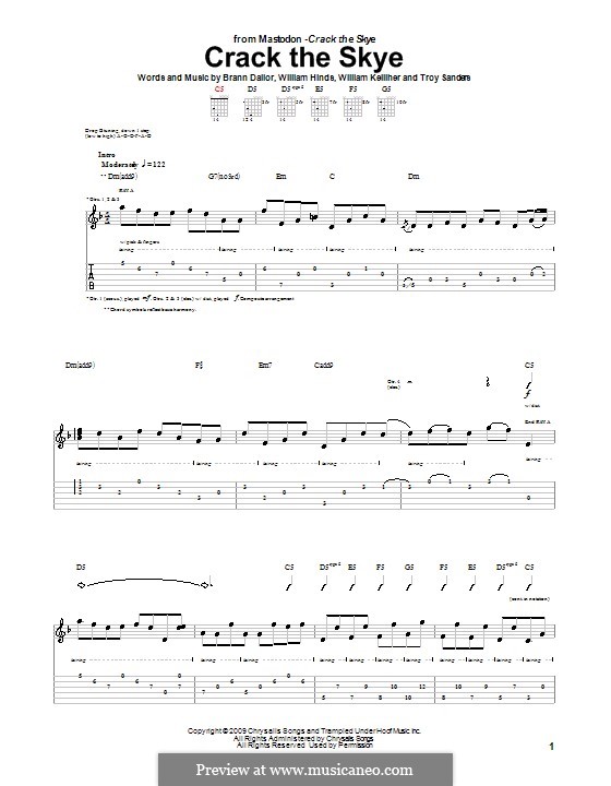 Crack the Skye (Mastodon): For guitar with tab by Brann Dailor, Troy Sanders, William Hinds, William Kelliher