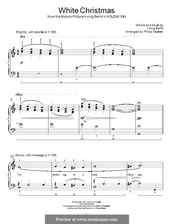 white christmas for piano by i berlin sheet music on musicaneo white christmas irving berlin sheet music