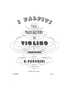 Variations on 'I Palpiti' for Violin and Piano, Op.13: Score, solo part by Niccolò Paganini