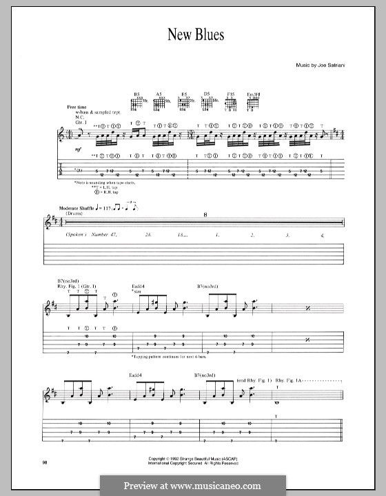 New Blues: For guitar with tab by Joe Satriani