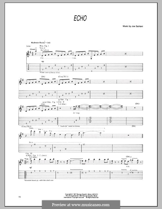 Echo: For guitar with tab by Joe Satriani